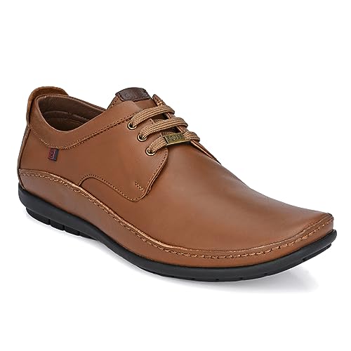 Image of egoss Derby Formal Shoes for Men | Genuine Leather | Stretch Fit | Comfortable & Stylish | Ideal for Office & Tusiness Wear - GS-247