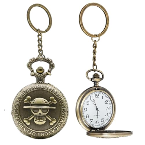 Image of Pocket Watch Metal Keychain Retro Vintage for Gifting With Key Ring Anti-Rust