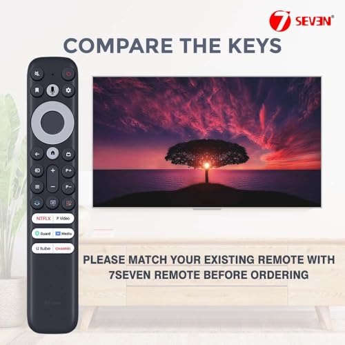 Image of 7SEVEN Compatible with TCL Google Smart Tv Remote Original RC902V Model Suitable C632 C655 P635 Pro V6B Series Bluetooth Voice Assistance QLED OLED Ultra HD FHD Television Control, Pairing Must