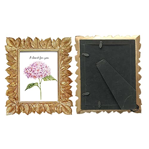 Image of Art Street Table Photo Frame Gold Leaf Design Photoframe Tabletop Picture Frame for Table, Desk, Birthday, Wedding, Return Gift (4 x 6 Inch)