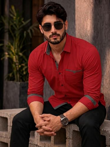 Image of Amazon Brand - INKAST Cotton Shirt for Men | Regular Fit Full Sleeve Casual Shirt | Stylish Formal Office Wear Shirts for Men | Soft Comfortable Breathable Cotton Fabric | Fashionable Office Wear
