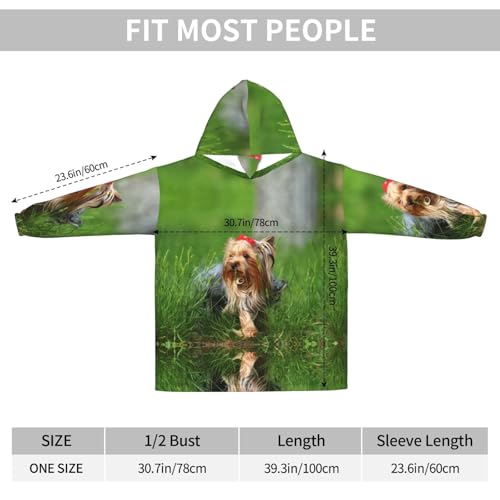Couverture à capuche Yorkshire Terrier pour femme en flanelle - 3
