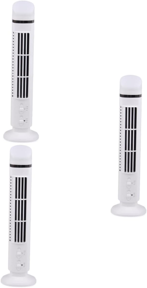 DOITOOL 3pcs Usb Mini Cooling Fan with Led Light Quiet Desk Accessory for Home Office Bladeless Design Airflow Portable