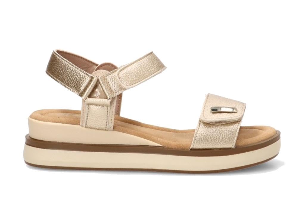 Sandalia deportiva Etika by ARMONY oro con cierre ajustable de mujer 5
