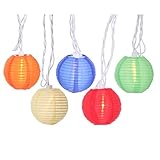 NIOSTA 9Ft Hanging Paper Lantern String Lights:10 Mini Oriental Style Colorful Lanterns Plug in Home & Garden Decorative Lights for Indoor/Outdoor Patio Party Wedding Bedroom Bistro Bar