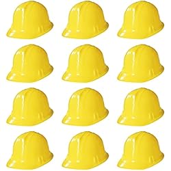 Casco Obra Juguete Novelty Place Cascos de Construcción para Fiestas - Disfraces Cascos Suaves para Niños y Adultos (Paquete de 12)