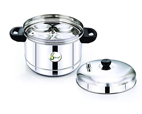 Image of BLeaf Stainless Steel-Idli cooker (Induction & Standard) with Regular Idli Stand /Idli Plates (6 Plates, 24 Idlis) - BV (IC+6RIS)