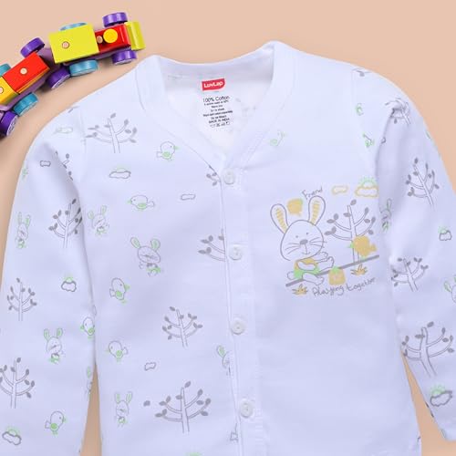 Image of LuvLap Baby Boys & Girls Full Sleeve100% Cotton Jhabla & Pyjama Sets Pack of 2