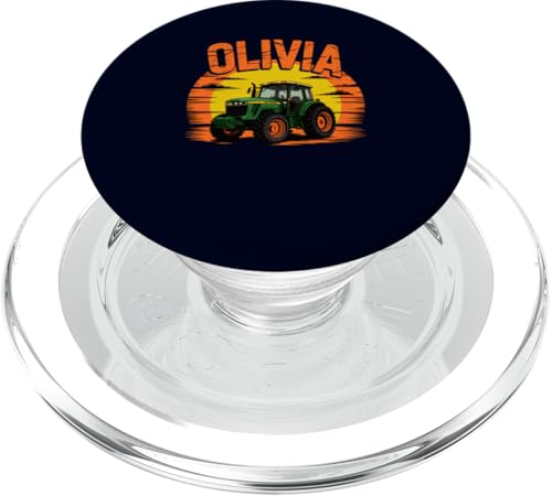 Olivia - Tractor personalizado Nombre personalizado Farmer Farming PopSockets PopGrip para MagSafe