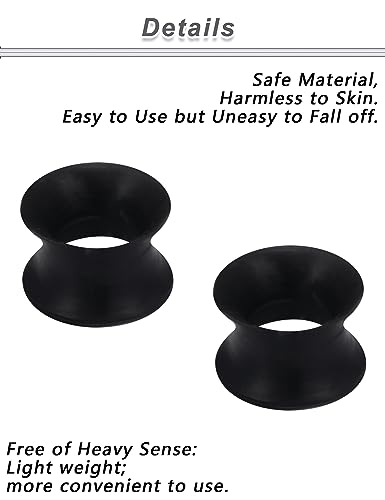 Yaalozei 10G-50mm Silicone Gauges for Ear Double Flare Gauges Tunnels Plugs Earrings Flexible Ultra Thin Ear Tunnels Stretching Set Gauges Earlets Plugs Black Gauges4