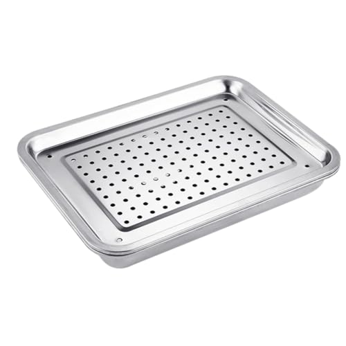 HOUDERCO ステンレス製和風中空ティートレイ お茶用サービングプレート 家用 茶室向け 簡単清掃可能 食事やお茶会に