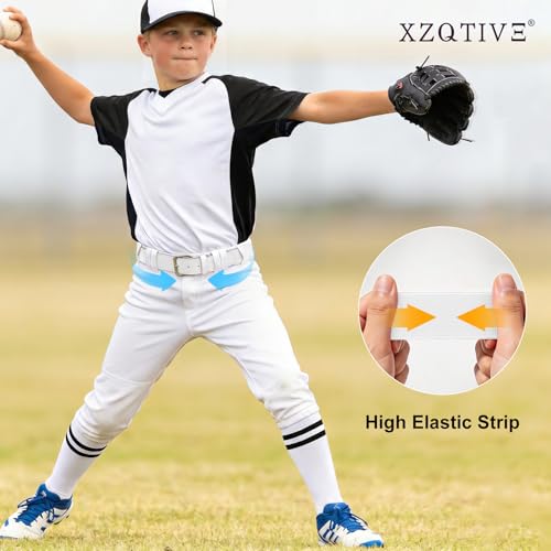 Image of XZQTIVE Baseball Softball Socks and Belt Combo Set Adjustable Softball Socks and Elastic Belt for Kids Youth Adult