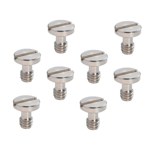 MERRYHAPY Vite 1/4 Pollice Per Treppiede Fotocamera 8 Pezzi, Vite Piastra a Sgancio Rapido Per Accessori Fotografia, Compatibile Teste a Sfera e Monopiedi, Per Fotografi e Videomaker