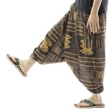 [沖縄技研] サルエルパンツ アラジンパンツ タイパンツ メンズ レディース ユニセックス (エスニックブラウン)