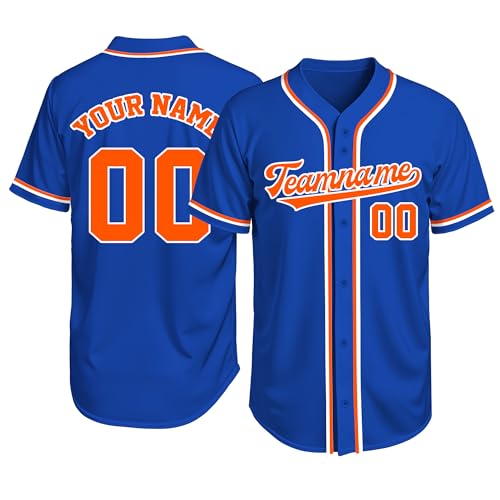 Image of Custom Baseball Jersey Personalized Stitched or Printed Name Number Baseball Shirt Sports Uniform Gifts for Men Women Youth