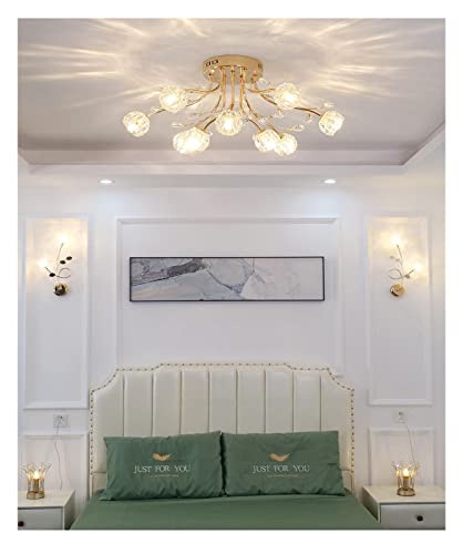 Lustre en cristal moderne LED blanc froid pour plafonnier de chambre et cuisine G9