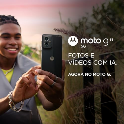 Smartphone Motorola Moto g55 5G - 256GB 16GB (8GB RAM+8GB Ram Boost) e Camera 50MP com AI NFC Tela 6