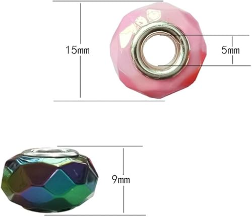 Miniatura 7 de Pulsera de cuentas de agujero grande para manualidades, pulsera espaciadora (#5, colores mixtos)