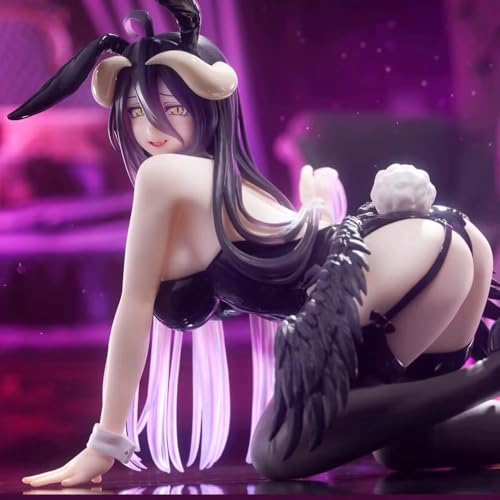 Image of Overlord Albedo Bunny Girl PVC Figurine | 12 CM Ecchi Anime Statue | Dark Fallen Angel Demon Crawling Pose Figure | Premium Adult Manga Shelf Decor & Otaku Gift
