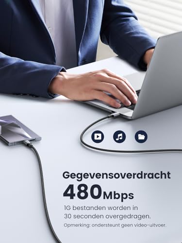 UGREEN USB C kabel 100W PD 3.0 snellader 5A 20V PPS 2m voor iPhone 15, MacBook Pro/Air, Galaxy S24, iPad, Pixel, Steam Deck - Afbeelding 6