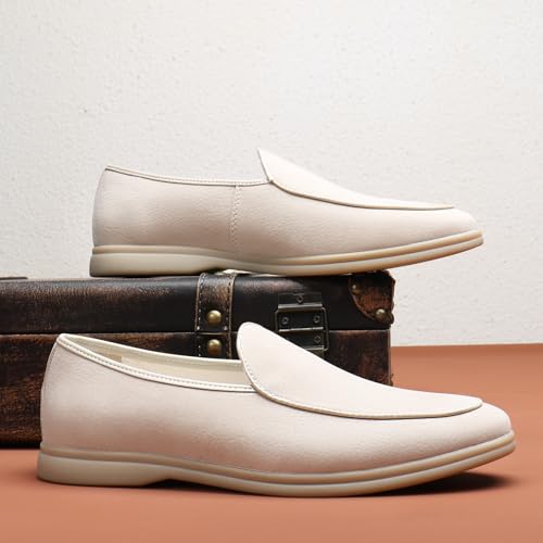 Men's Fashion Suede Leather Slip On Penny Loafers Casual Driving Shoes Moccasins Dress Shoes Comfortable Round Toe Breathable Formal Shoes for Prom Wedding Business4