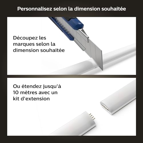 Philips Hue White and Color ruban LED gradient 2 mètres, Bande LED Philips Hue avec Bluetooth, compatible avec Alexa, Google Assistant et Apple Homekit