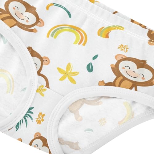 Wusikd Monkeys Girls' Underwear Cotton Cute Banana Girls Briefs Soft Toddler Underwear 2T4