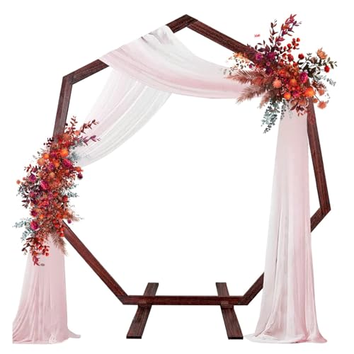 7.2FT Large Wooden Arch Wedding Arch Suitable for Indoor and Outdoor use Backdrop Stand Rustic Farmhouse Theme Event Birthday Reception Party Photo Booth Brown