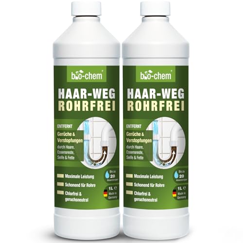 bio-chem Haar-Weg Abflussfrei – Abflussreiniger EXTRA STARK – 2x 1000...