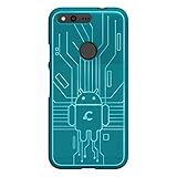 Google Pixel Case, Cruzerlite Bugdroid Circuit TPU Case for Google Pixel - Retail Packaging - Teal
