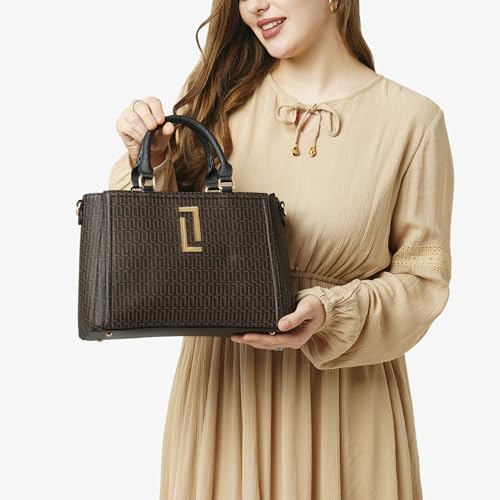 Image of Lavie Luxe Women's Daphne 3 Compartment Satchel Bag | Satchel Handbag for Work | Ladies purse | Stylish Shoulder Bag | Gift for Women