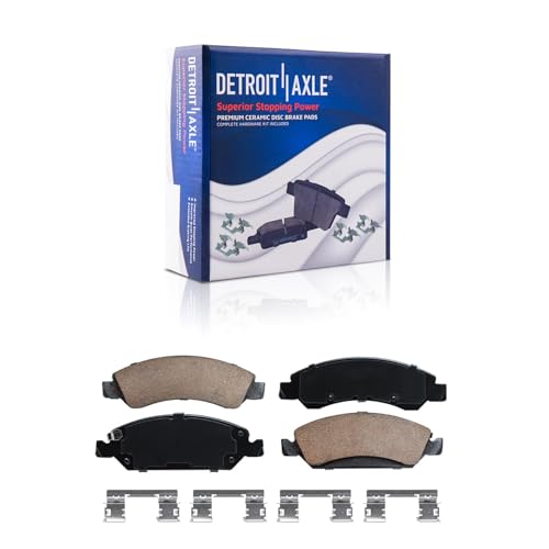 Image of Detroit Axle - Brake Kit for Chevy GMC Silverado Suburban Sierra 1500 Yukon | Avalanche Escalade Drilled Disc Brakes Rotors Ceramic Brake Pads Replacement 12.99 inch inch Front & 13.58 inch inch Rear Rotor
