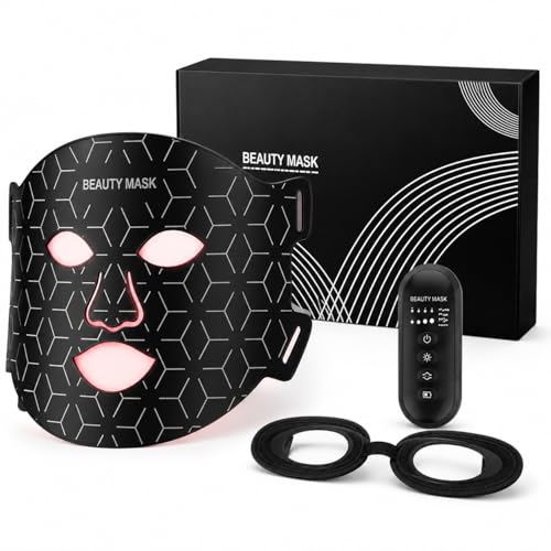 shalaker Red Light Therapy Face Mask, 7 Colors LED with 850NM NIR, Photon Skin Rejuvenation, Bendable and Portable, 240 LEDs
