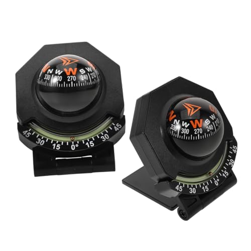 ETHZZLE 2pcs Car Compass with Inclinometer Portable Dashboard Navigation Tool for Vehicles Compact Design for Easy Storage and Use for Automotive and Applications
