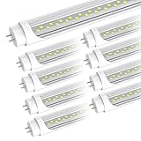 SEMSMOKS T8 T12 LED Tube Light Bulbs 4 Foot, Plug &amp; Play or Ballast Bypass, 24W 3120LM 6000K Daylight, T8/T12 LED Fluorescent Light Replacement 4FT, Type A+B T8 Lights Tube 48 inch, Dual-Ended(8Pack)