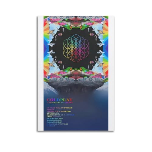 nshdahns Coldplay - Póster de pared con texto en inglés "A Head Full of Dreams" (30 x 45 cm), estilo vintage