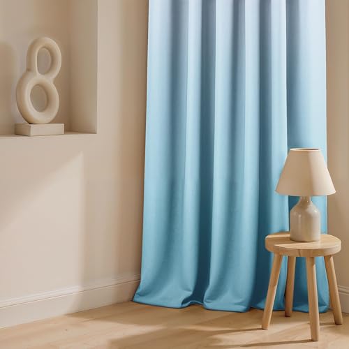 Image of Ultimate Trends Room Darkening Ombre Curtain | Polyester Gradient | Room Doors and Window| 5 FEET Pack of 2,Lilac Sky