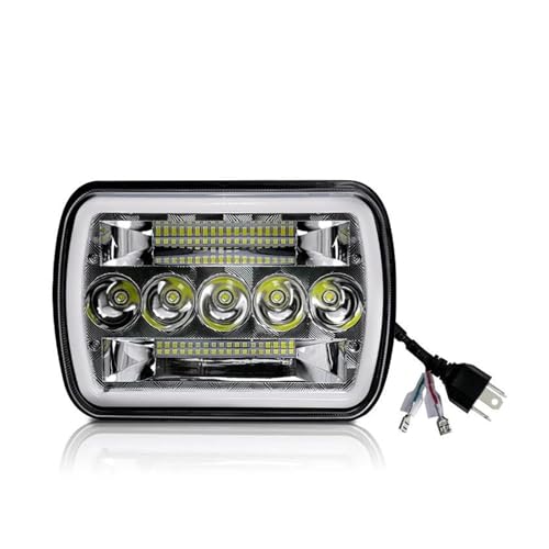 Phare LED 6x7 Cherokee XJ et YJ avec feux de circulation diurne ambre et blanc 6000K