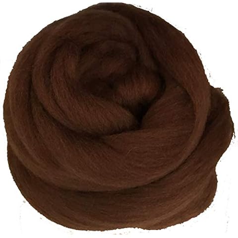 Shep's Milk Chocolate Brown Merino Wool Top Roving Fiber Spinning, Felting Crafts USA (4lb) Cover