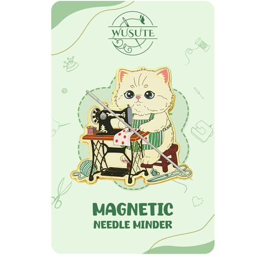 WUSUTE Cute Cat Needle Minder Funny Cat Needle Minder Magnet for Cross Stitch Embroidery Sewing Sewing Accessories for Needle Organizing