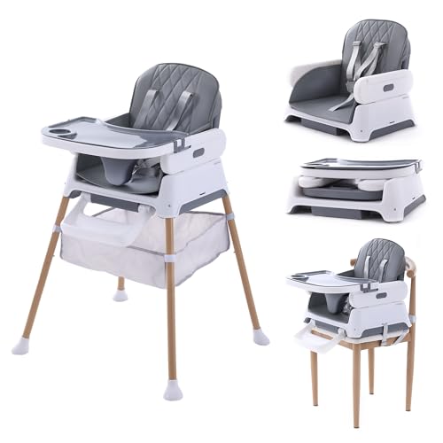 3 in 1 Baby High Chair, Convertible Baby High Chairs for Babies and Toddlers, Hrusitoo Adjustable...