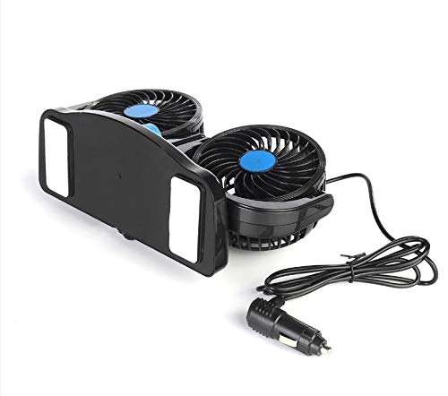 Image of WolkomHome Car Fan 12 Volt hi speed 12V 360 Degree All-Round Adjustable Auto Air Cooling Dual Head Fan Low Noise Auto Cooler Air car fan 12 volt hi speed cooler for all cars