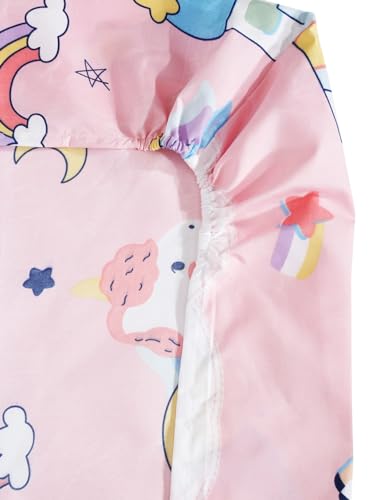 Image of Home Sizzler 144TC Microfibre Kid's Unicorn Elastic Fitted Double Bedsheet with 2 King Size Pillow Covers