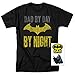 Popfunk Batman Dad by Day T Shirt for Father's Day (Large) Black