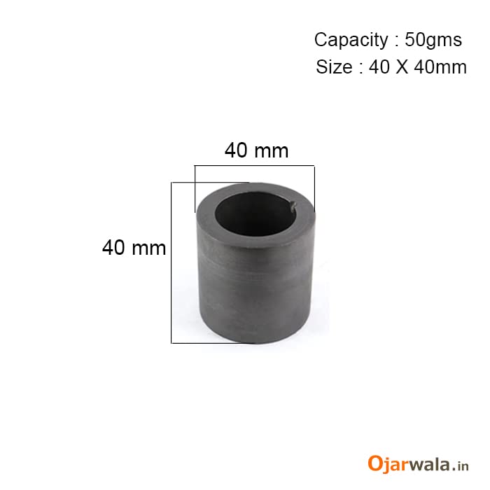 GRAPHITE CRUCIBLE CASTING, MELTING, REFINING GOLD, SILVER, COPPER, ALUMINIUM, 40X40MM 1