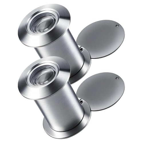 Lot de 2 Judas de Porte HD Sans Perçage - Champ de Vision Ultra Large de 200 ° pour Portes de 35 à 50 mm - Lentille en Verre Trempé - Convient Pour Hôtel,...