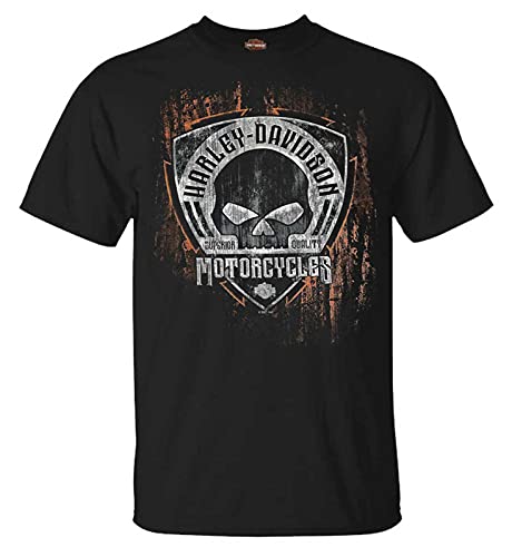 Image of Harley-Davidson Men's Corrosion Skull Short Sleeve Crew-Neck T-Shirt - Black