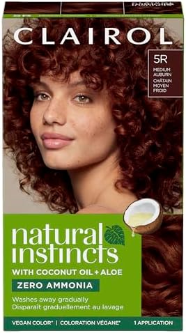 Clairol Natural Instincts Demi-Permanent Hair Dye, 5R Medium Auburn Hair Color, Pack of 1