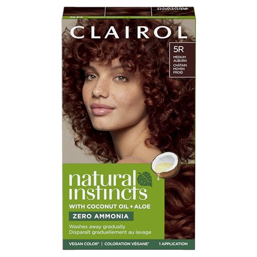 Image of Clairol Natural Instincts Demi-Permanent Hair Dye, 5R Medium Auburn | Ammonia‑Free, Vegan Hair Color with Coconut Oil & Aloe Vera | Pack of 1
