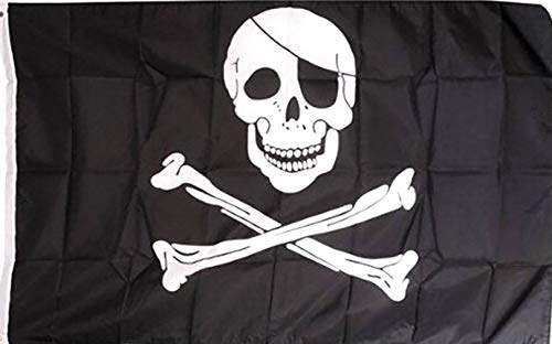 R&F srls Bandiera Pirati BIANCONERA Classica Tessuto Misura Standard 90 X 150 cm